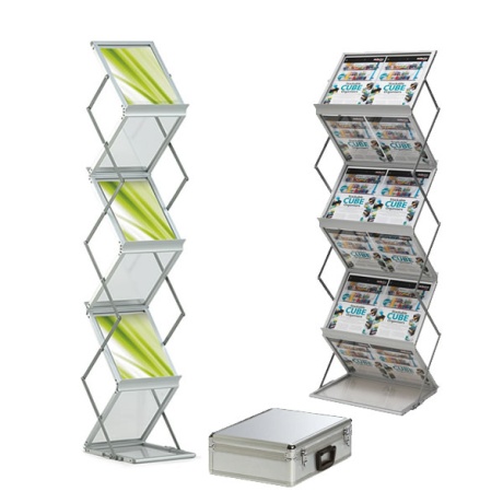 Pull Up Zig Zag Deluxe Brochure Stand - A4 / A3